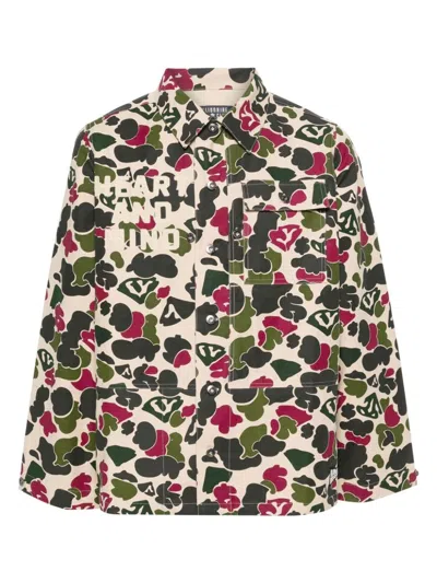 Billionaire Boys Club Duck Camo Cotton Jacket In Green