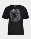 Billionaire Boys Club Helmet Head Embroidered Cotton Graphic T-shirt In Black