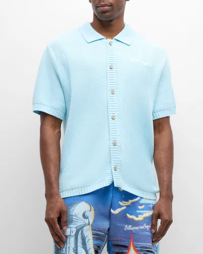 Billionaire Boys Club Men's Quantum Knit Sport Shirt In Crystal Blue