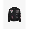 Billionaire Boys Club Mens Alumni Embroidered Padded Wool-blend Varsity Jacket Black In Black