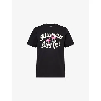 Billionaire Boys Club Mens Flamingo Embroidered Cotton T-shirt Black