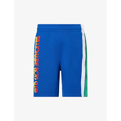 Billionaire Boys Club Mens Blue Great Wave Colour-block Cotton-jersey Sweat Shorts