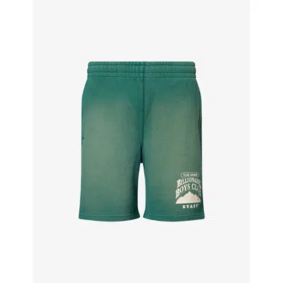Billionaire Boys Club Mens Green Country Lounge Logo-print Cotton-jersey Sweat Shorts