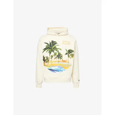 Billionaire Boys Club Mens Resort Graphic-print Cotton Hoody Ecru In Neutral