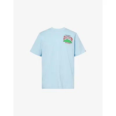 Billionaire Boys Club Mens Sky Blue Country Lounge Short-sleeve Cotton-jersey T-shirt