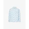 Billionaire Boys Club Mens Glow Striped Relaxed-fit Cotton Shirt White Blue Stripe In Blue