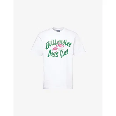 Billionaire Boys Club Mens Flamingo Embroidered Cotton T-shirt White