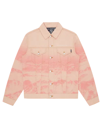 Billionaire Boys Club Kids' Mountain Print Astro Denim Jacket In Pink