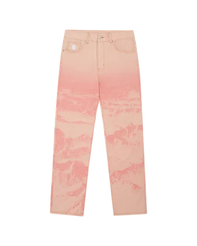 Billionaire Boys Club Kids' Mountain Print Astro Denim Pant In Pink