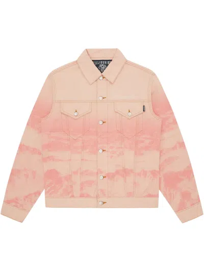 Billionaire Boys Club Mountain-print Denim Jacket In Pink