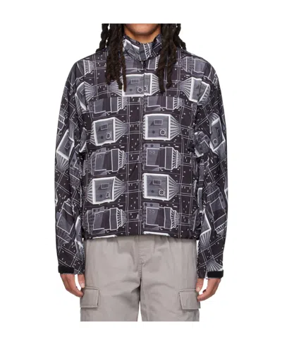 Billionaire Boys Club Mens Black Skyscraper Graphic-print Funnel-neck Shell Jacket