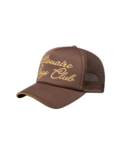 Billionaire Boys Club Kids' Script Trucker Cap In Brown