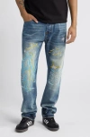 BILLIONAIRE BOYS CLUB BILLIONAIRE BOYS CLUB STARCROSSED EMBROIDERED STRAIGHT LEG JEANS
