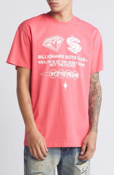 Billionaire Boys Club Wealth Cotton Graphic T-shirt In Pink