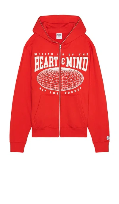 Billionaire Boys Club Zip Front Hoodie In 红色