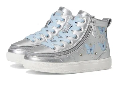 Billy Footwear Billy Classic Lace High Kid's Shoes Silver Butterfly : 6 Big Kid M, Canvas In Gray