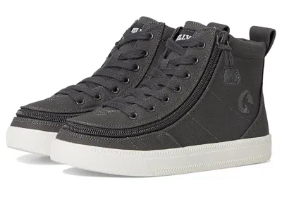 Billy Footwear Classic Lace High (little Kid/big Kid) Kid's Shoes Charcoal/white : 1 Little Kid M, Synthetic In Black