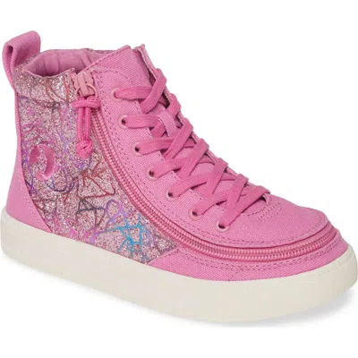 Billy Footwear Kids' Classic Glitter High Top Sneaker In Pink Print
