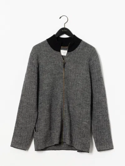 Billy Reid Alpaca Track Jacket - Black Heather