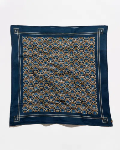 Billy Reid Andrews Flora Bandana In Carbon Blue Multi