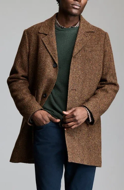 Billy Reid Herringbone Astor Coat In Dark Brown Herringbone