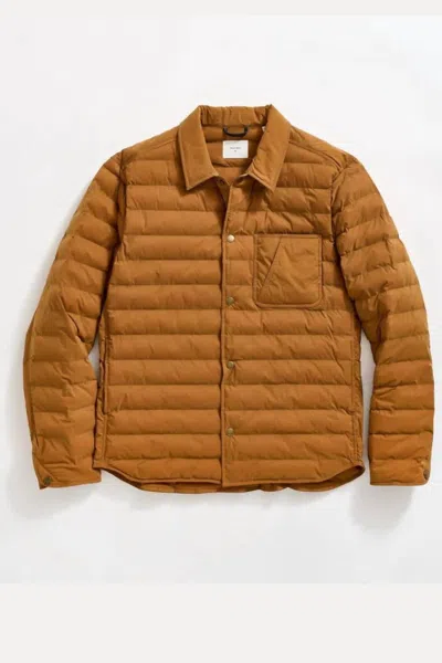 Billy Reid Baffle Shirt Jacket In Billy's Brown In Multi