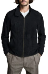 Billy Reid Barracuda Suede Jacket In Black