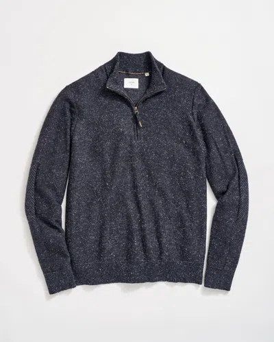 Billy Reid Birdseye Half Zip - Carbon Blue Melange