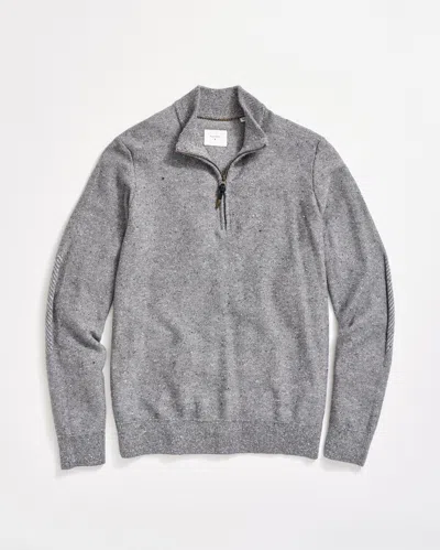 Billy Reid Birdseye Half Zip - Grey Melange