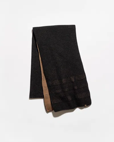 Billy Reid Bishop Rib Scarf In Black & Gold