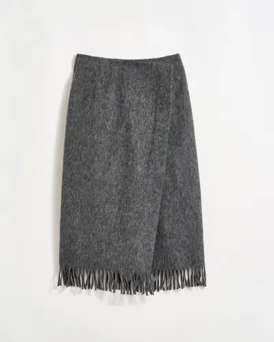 Billy Reid Blanket Wrap Skirt In Charcoal