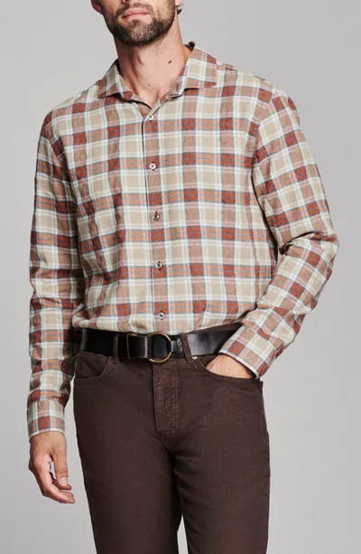 Billy Reid Bold Plaid Button-up Shirt In Brown