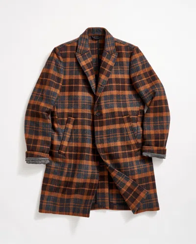 Billy Reid Bold Plaid Walking Car Coat In Asphalt Multi