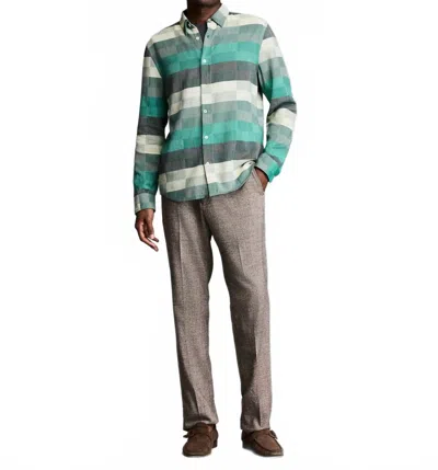 Billy Reid Box Jacquard Wilson Shirt In Green