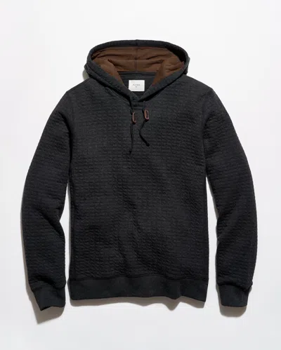 Billy Reid Box Quilt Hoodie Pullover In Black