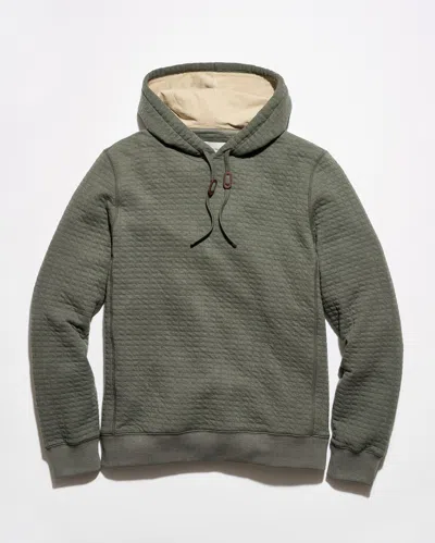 Billy Reid Box Quilt Hoodie Pullover In Grey