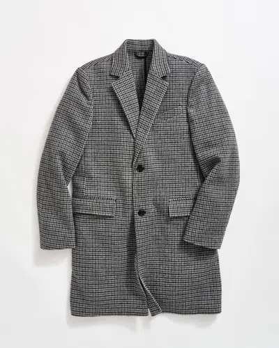 Billy Reid Brushed Houndstooth Hendrik Overcoat In Charcoal Multi