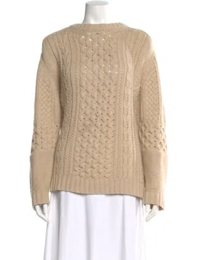 Pre-owned Billy Reid Camel Hair Bateau Neckline Sweater In Neutral