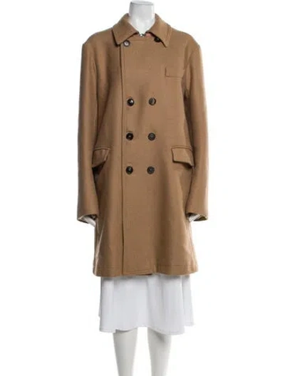 Pre-owned Billy Reid Camel Hair Peacoat In Neutral
