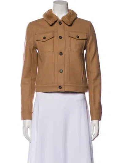 Pre-owned Billy Reid Camel Hair Utility Jacket In Brown