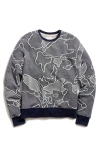 Billy Reid Camellia Patchwork Sweatshirt In Blue