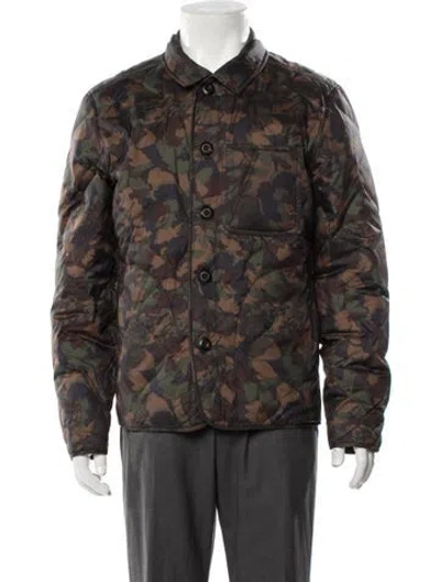 Pre-owned Billy Reid Camouflage Print Jacket In Brown
