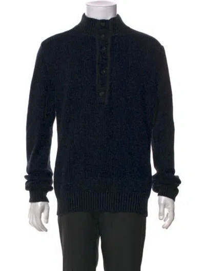 Pre-owned Billy Reid Cashmere Mock Neck Pullover In Black