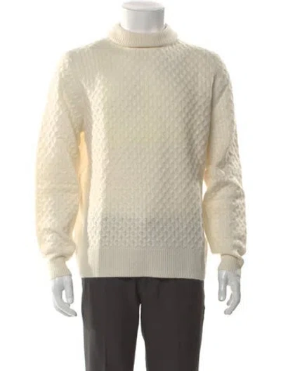 Pre-owned Billy Reid Cashmere Turtleneck Pullover In Neutral