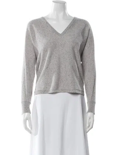 Pre-owned Billy Reid Cashmere V-neck Sweater In White
