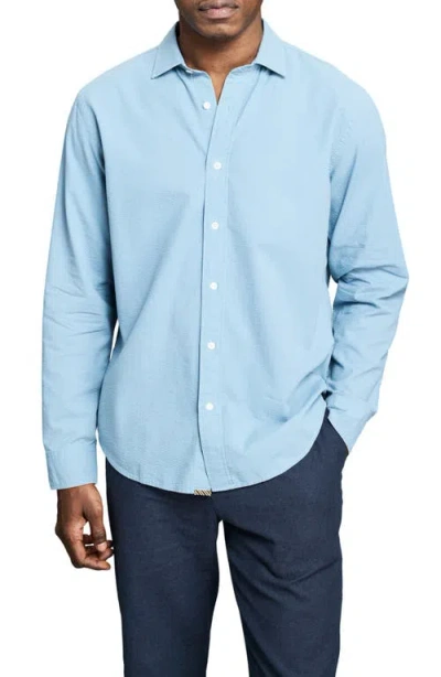 Billy Reid Cedar Seersucker Button-up Shirt In Blue