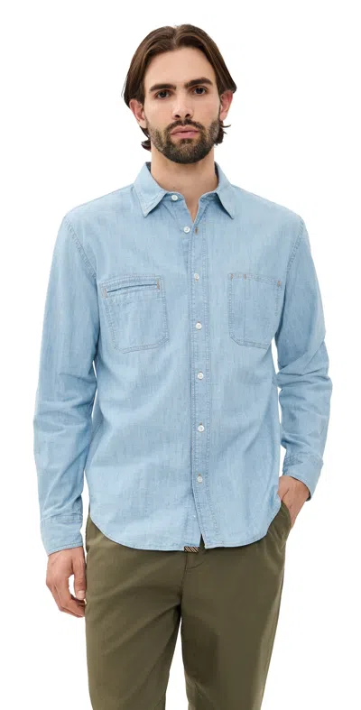 Billy Reid Chambray Field Shirt Chambray In Blue