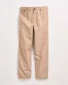 Billy Reid Chambray Flat Front Pant In Brown