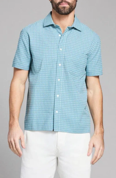 Billy Reid Check Dobby Treme Relaxed Fit Button-up Shirt In Blue