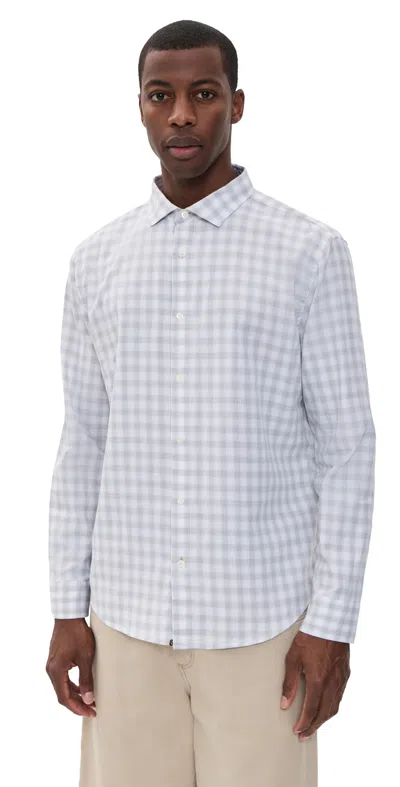 Billy Reid Check Hutcheson Sport Shirt Grey/white In Multi